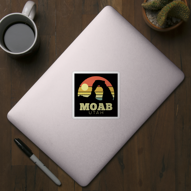 Moab Utah Arches Vintage Sunset by DetourShirts